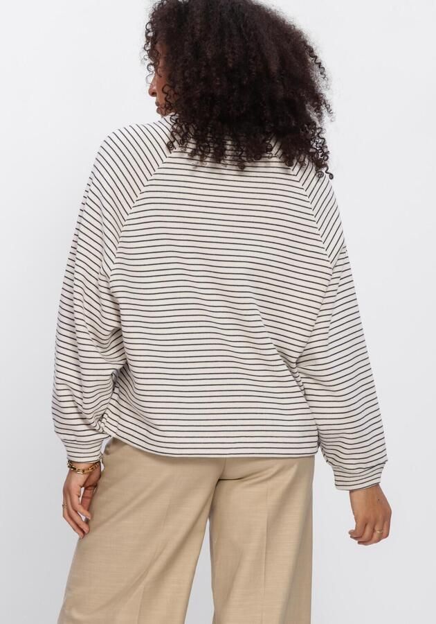 ANOTHER LABEL Dames Tops & T-shirts Alflori Stripe Sweat L s Gebroken Wit - Foto 3