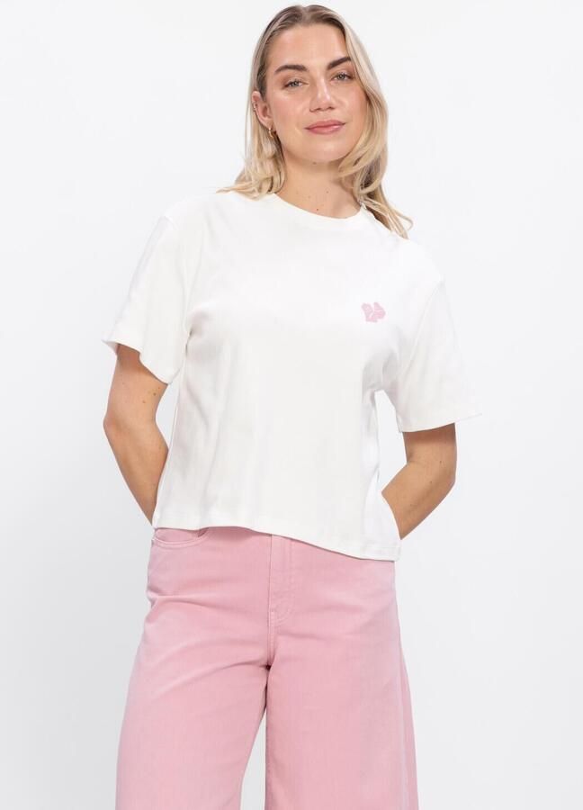 ANOTHER LABEL Dames Tops & T-shirts Algina La Corse T-shirt Gebroken Wit