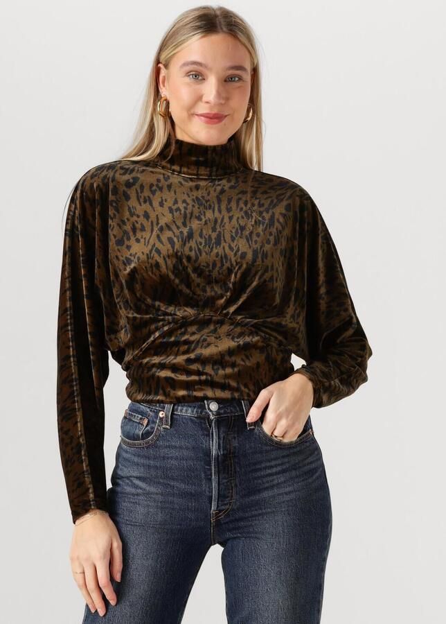 ANOTHER LABEL Dames Tops & T-shirts Arwen Animal Top Bruin - Foto 4