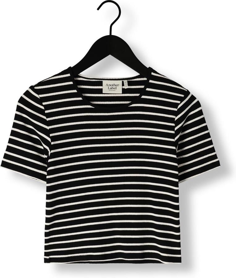 ANOTHER LABEL Dames Tops & T-shirts Elyne Stripe T-shirt S s Zwart