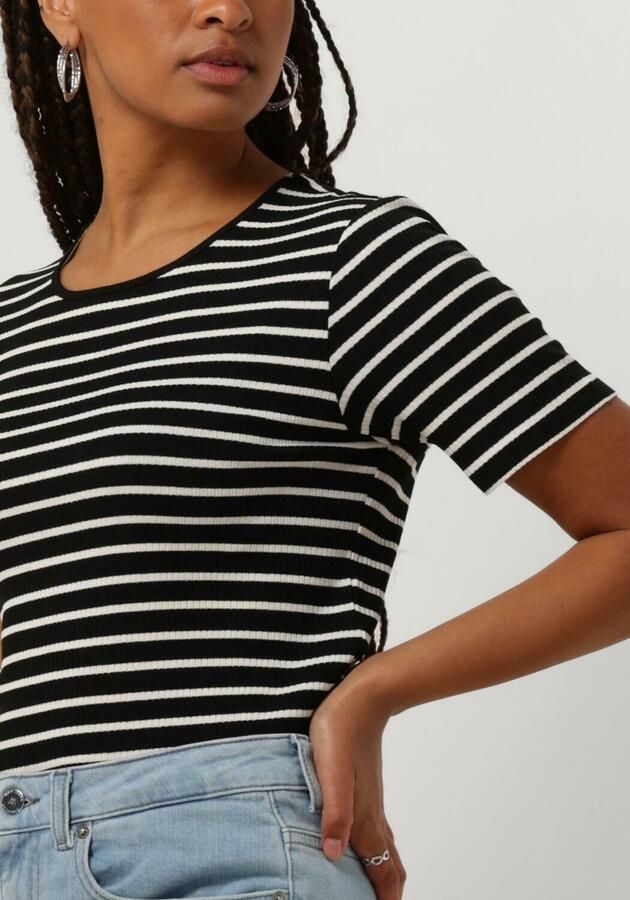 ANOTHER LABEL Dames Tops & T-shirts Elyne Stripe T-shirt S s Zwart - Foto 3