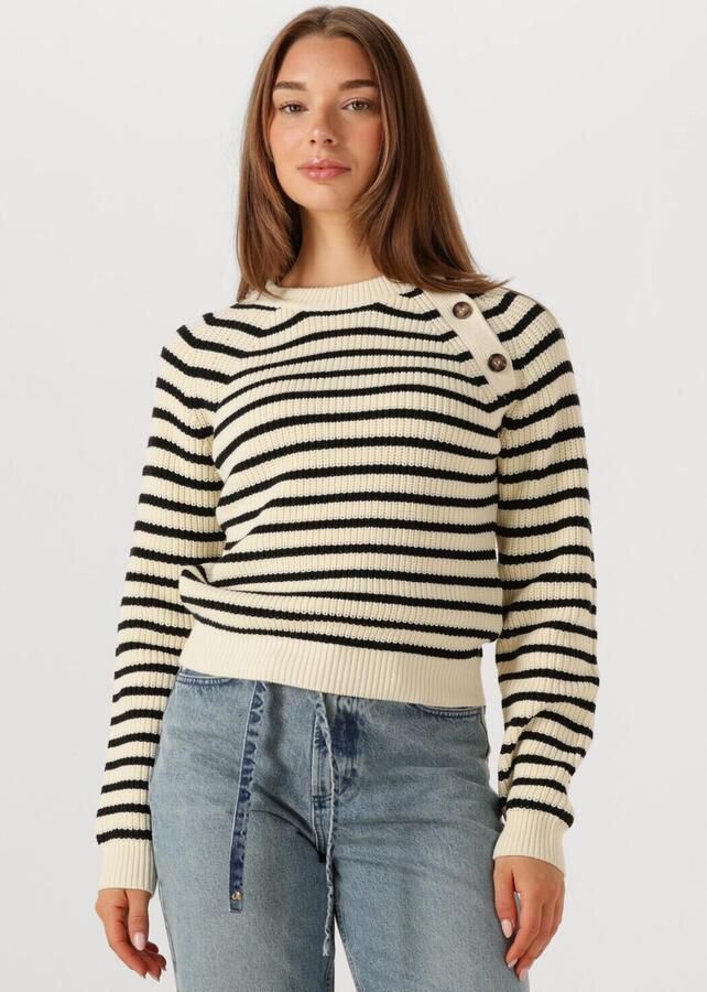 ANOTHER LABEL Dames Truien & Vesten Aster Knitted Pull L s Zwart - Foto 4