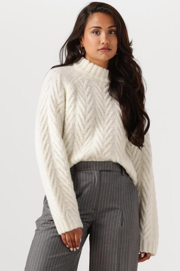ANOTHER LABEL Dames Truien & Vesten Becka Knitted Pull L s Wit - Foto 4
