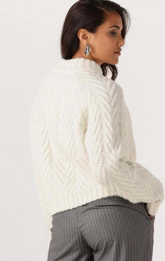 ANOTHER LABEL Dames Truien & Vesten Becka Knitted Pull L s Wit - Foto 3