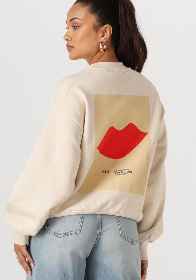 ANOTHER LABEL Dames Truien & Vesten Jaxy Kiss Sweat L s Beige - Foto 2