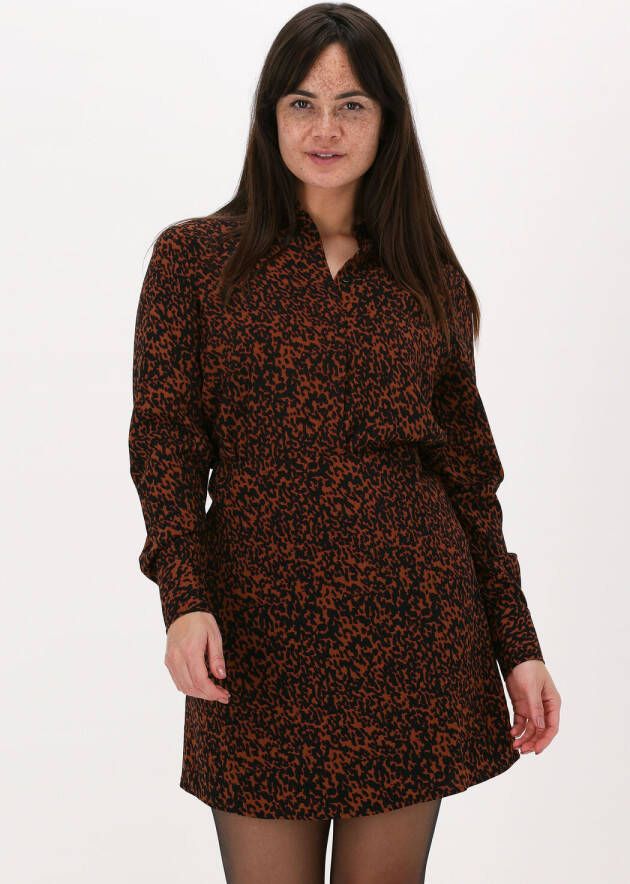 Another-Label blouse Vanderdise met all over print bruin zwart