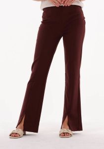 Another-Label high waist flared pantalon Ginger van gerecycled polyester roodbruin