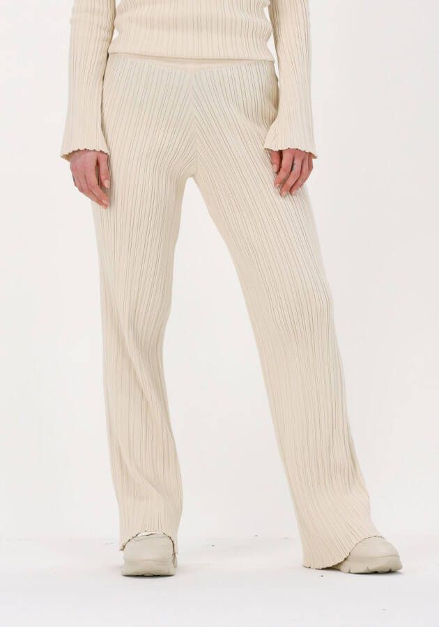 Another-Label straight fit broek Aurelie van biologisch katoen beige