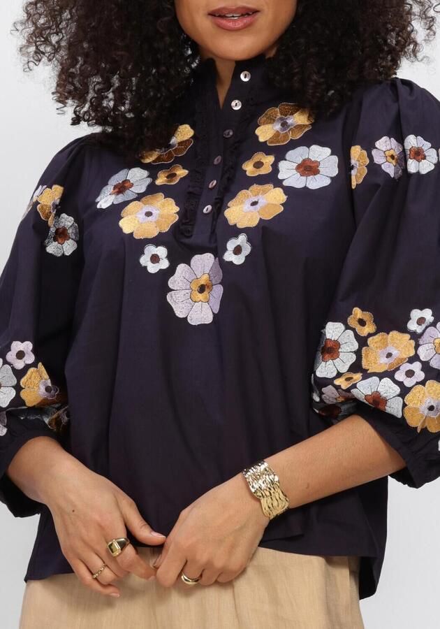 ANTIK BATIK Dames Blouses Amantina Blouse Donkerblauw - Foto 4