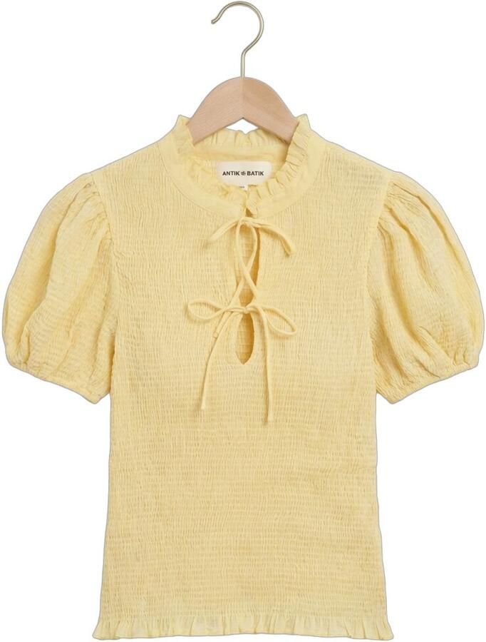 ANTIK BATIK Dames Blouses Angela Smock Blouse Butter Yellow - Foto 2