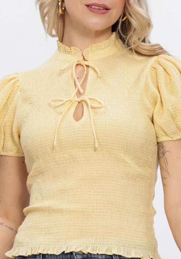 ANTIK BATIK Dames Blouses Angela Smock Blouse Butter Yellow - Foto 3