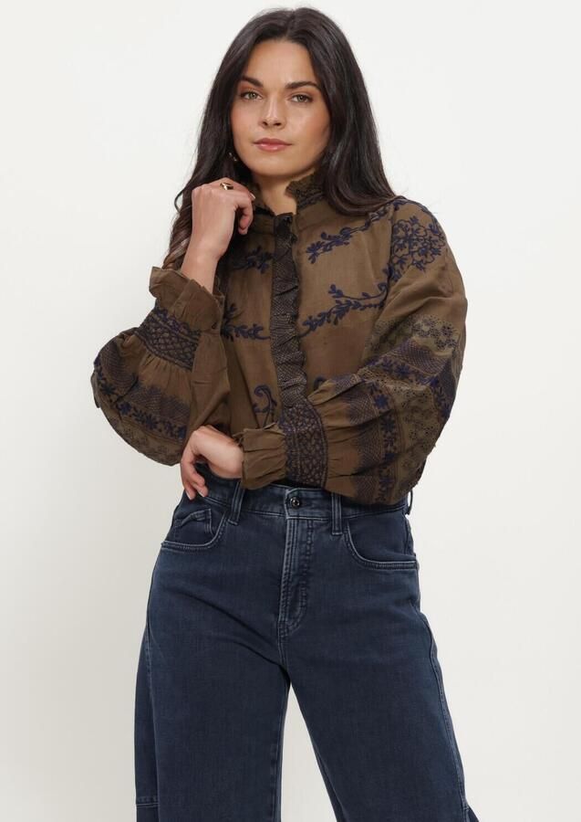 ANTIK BATIK Dames Blouses Big Blouse Khaki