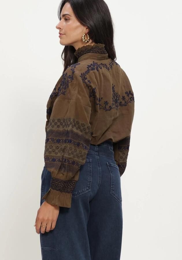 ANTIK BATIK Dames Blouses Big Blouse Khaki - Foto 3