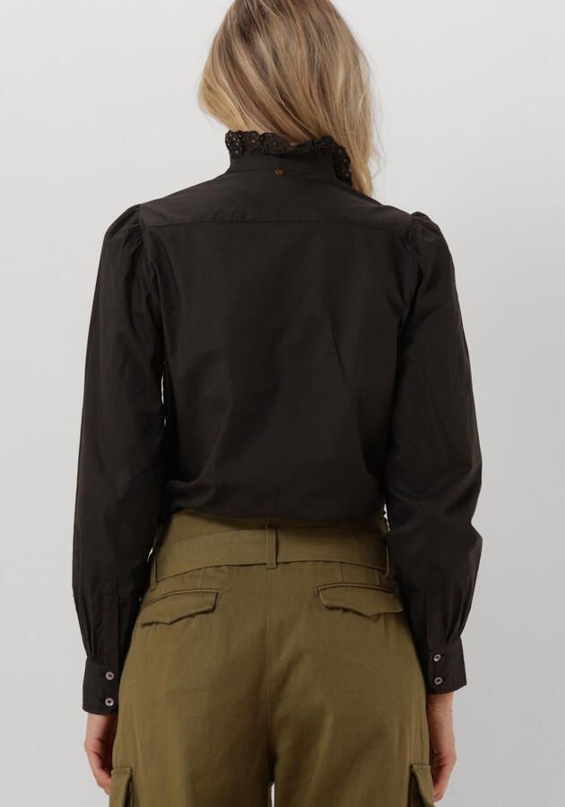 Antik batik Blouse met broderie details Charlotte zwart - Foto 2