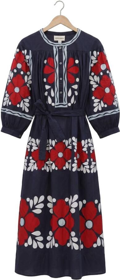 ANTIK BATIK Dames Jurken Oxo Dress Donkerblauw - Foto 4