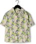 AO76 Jongens Overhemden Hawaiian Palms Shirt Groen - Thumbnail 1