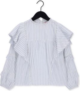 Ao76 Witte Blouse Ally Stripe Shirt