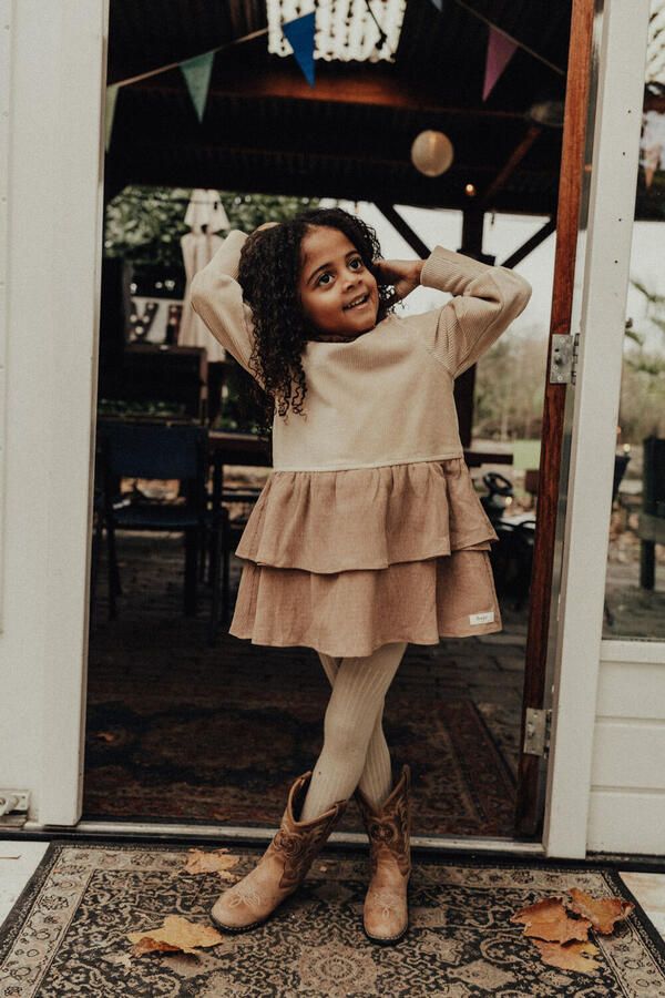 BAJE STUDIO Meisjes Jurken Ayles Camel - Foto 2