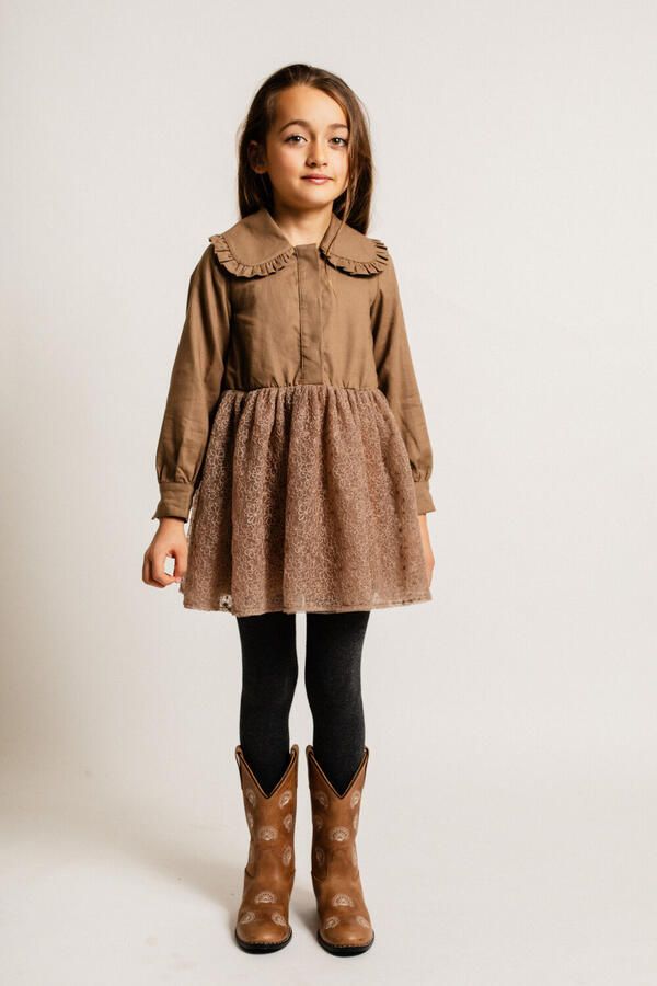 BAJE STUDIO Meisjes Jurken Bowil Khaki - Foto 2