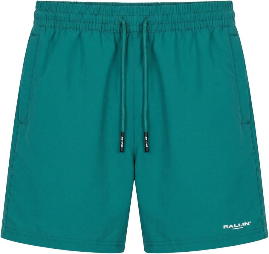 Ballin polyester zwemshort met logo groen