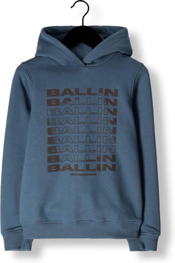 Ballin hoodie met printopdruk middenblauw Sweater Printopdruk 140