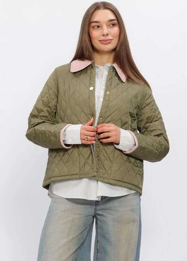 BARBOUR Dames Jassen Icons Cropped Leddesdale Quilted Jacket Groen