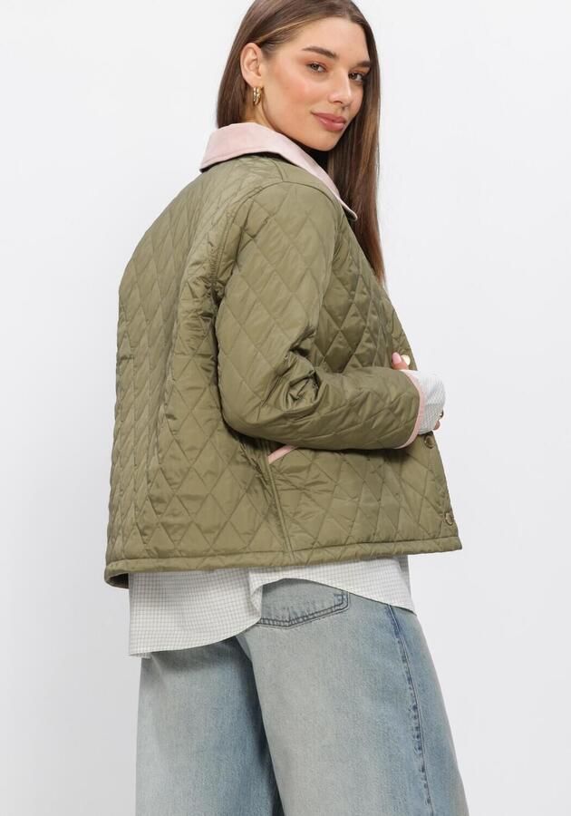 BARBOUR Dames Jassen Icons Cropped Leddesdale Quilted Jacket Groen - Foto 3