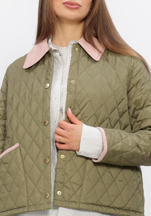 BARBOUR Dames Jassen Icons Cropped Leddesdale Quilted Jacket Groen - Foto 4