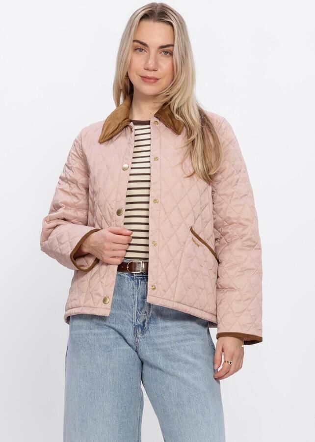 BARBOUR Dames Jassen Icons Cropped Leddesdale Quilted Jacket Roze