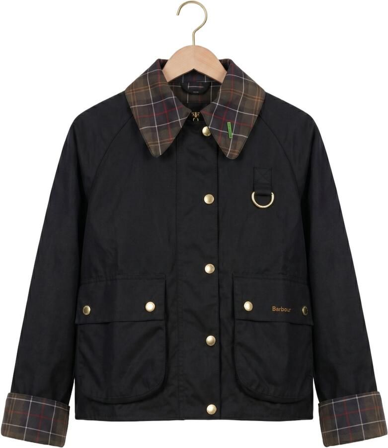 BARBOUR Dames Jassen Icons Tartan Collar Spey Wax Jacket Zwart - Foto 2