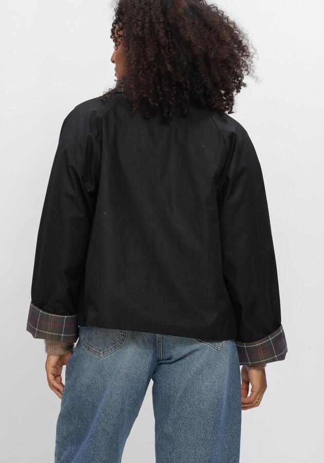 BARBOUR Dames Jassen Icons Tartan Collar Spey Wax Jacket Zwart - Foto 4