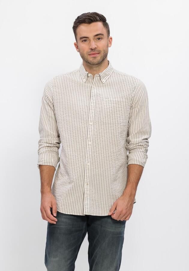 BARBOUR Heren Overhemden Cresswell Seersucker Zand