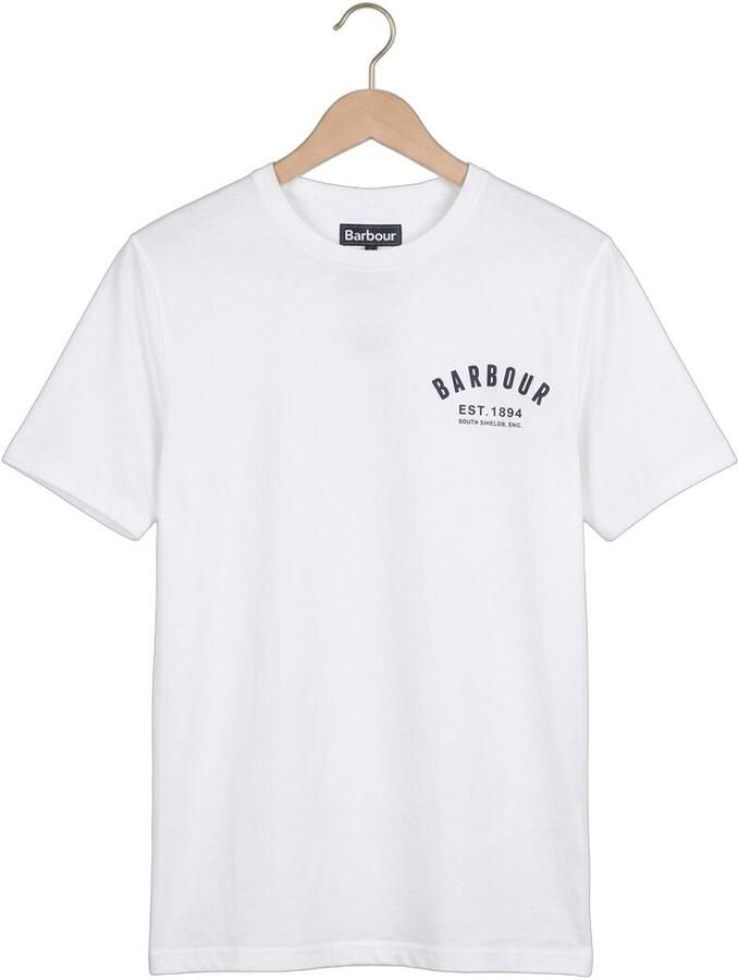 Barbour Wit T-Shirt met Logo Print voor Heren White Heren - Foto 2