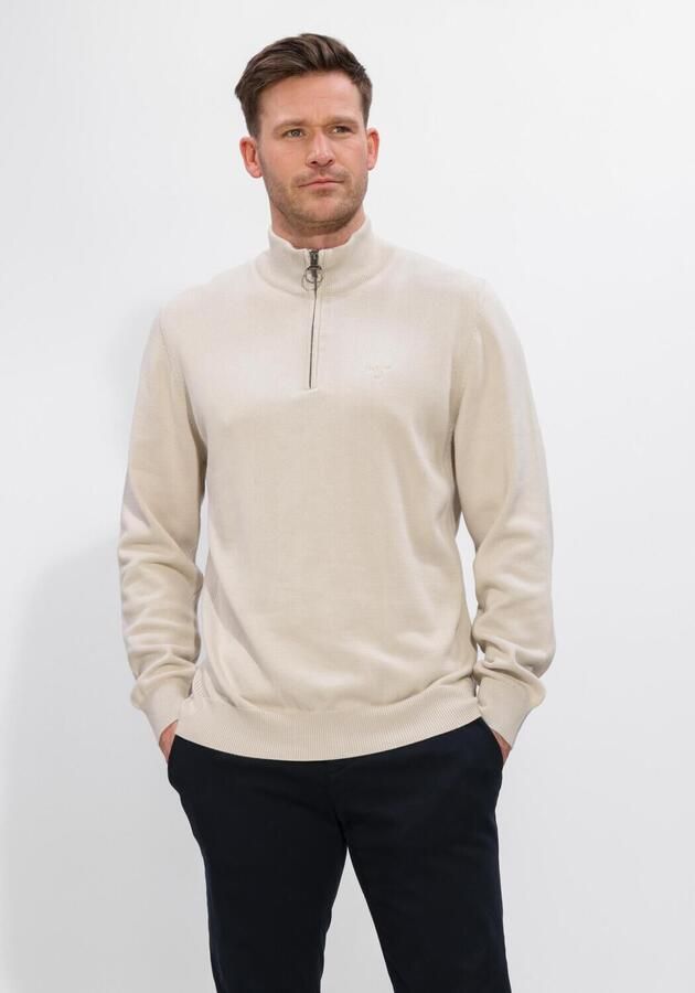 BARBOUR Heren Truien & Vesten Cotton Half Zip Knitted Jumper Beige