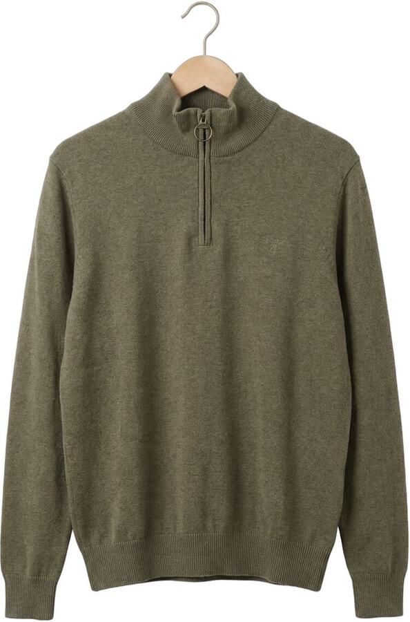 BARBOUR Heren Truien & Vesten Cotton Half Zip Knitted Jumper Khaki - Foto 4