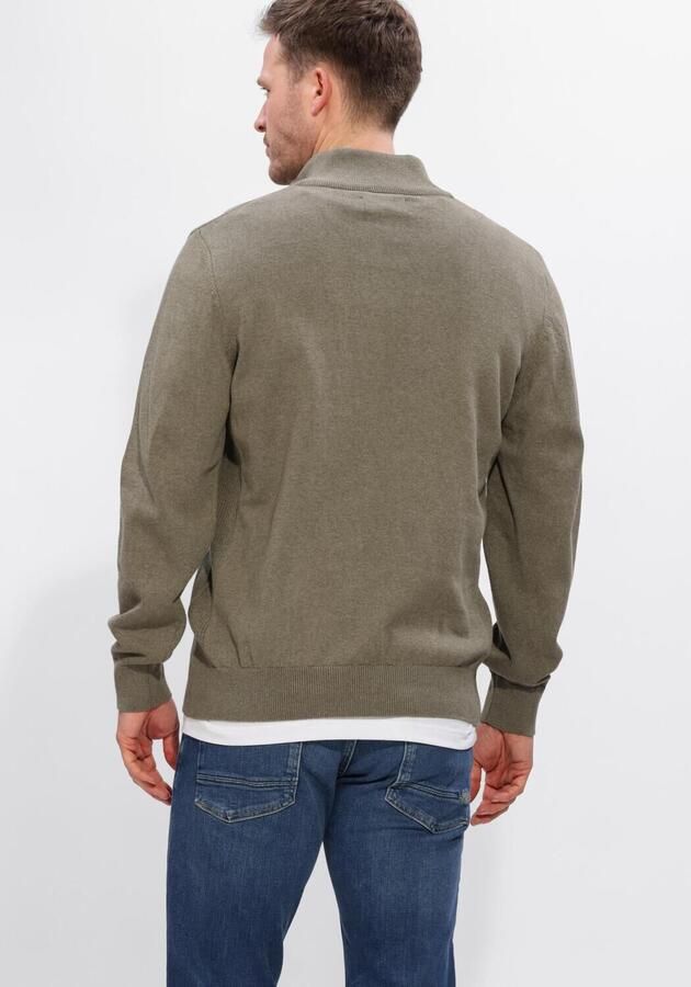 BARBOUR Heren Truien & Vesten Cotton Half Zip Knitted Jumper Khaki - Foto 2