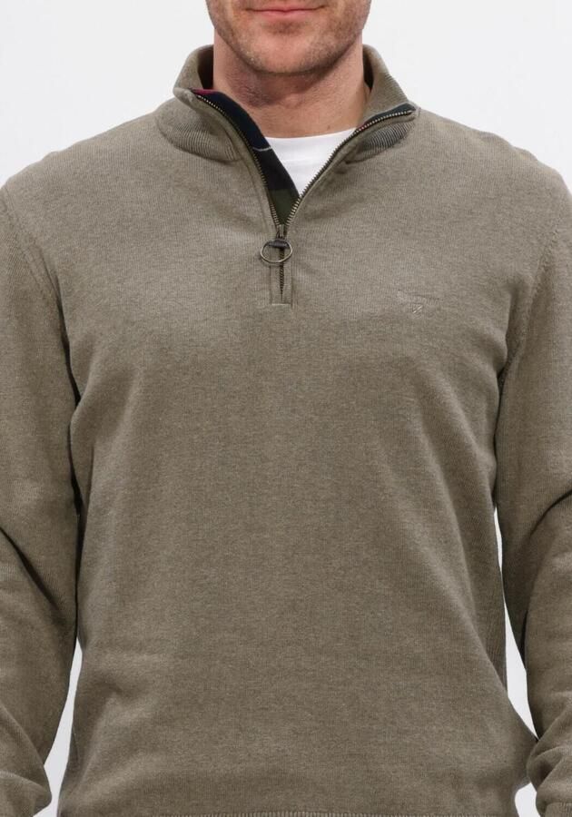 BARBOUR Heren Truien & Vesten Cotton Half Zip Knitted Jumper Khaki - Foto 3