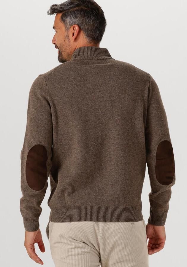 BARBOUR Heren Truien & Vesten Essential Patch Half Zip Knitted Jumper Bruin