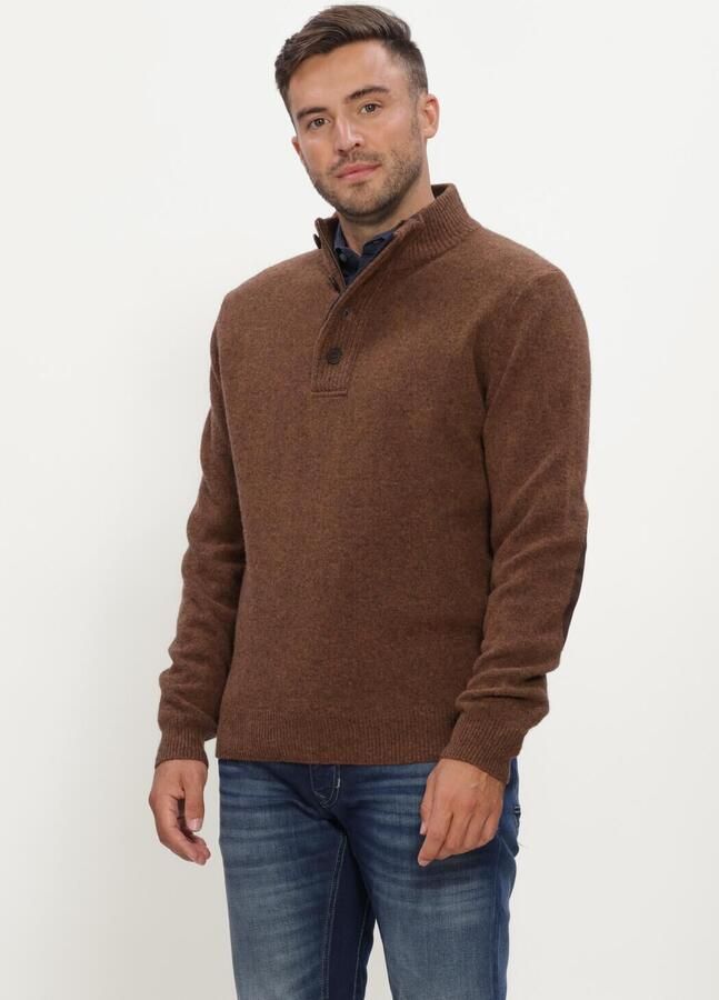 BARBOUR Heren Truien & Vesten Essential Patch Half Zip Knitted Jumper Bruin