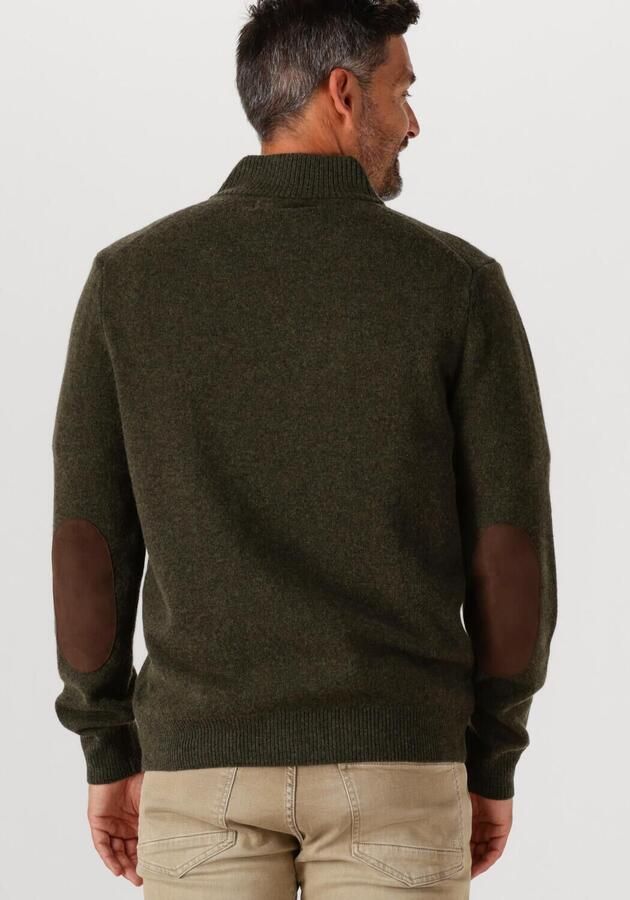 BARBOUR Heren Truien & Vesten Essential Patch Half Zip Knitted Jumper Donkergroen