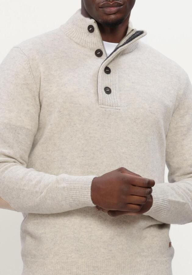 BARBOUR Heren Truien & Vesten Essential Patch Half Zip Knitted Jumper Ecru - Foto 4