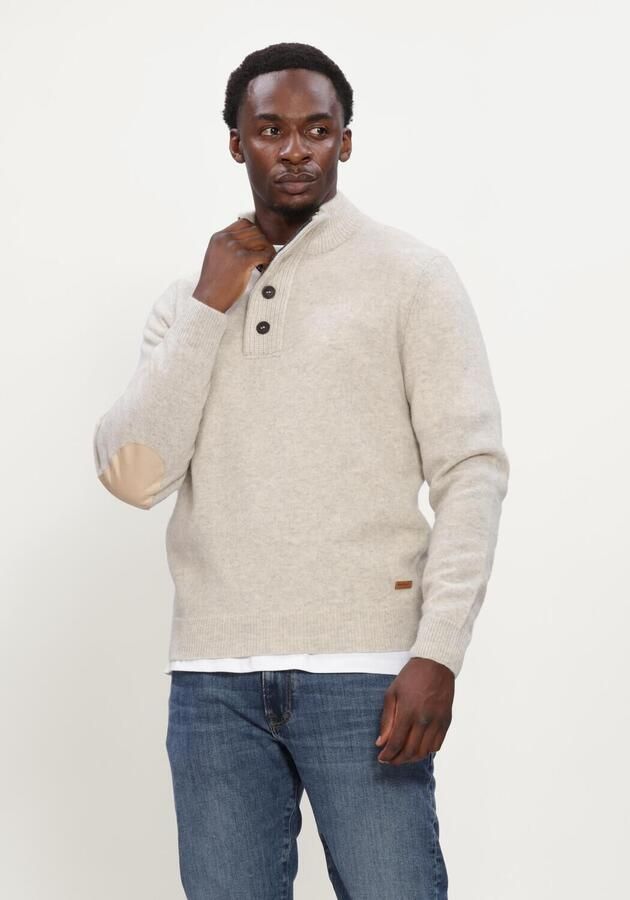 BARBOUR Heren Truien & Vesten Essential Patch Half Zip Knitted Jumper Ecru