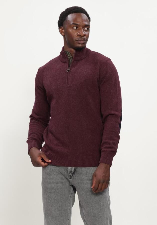 BARBOUR Heren Truien & Vesten Holden Half Zip Knitted Jumper Knitwear Bordeaux