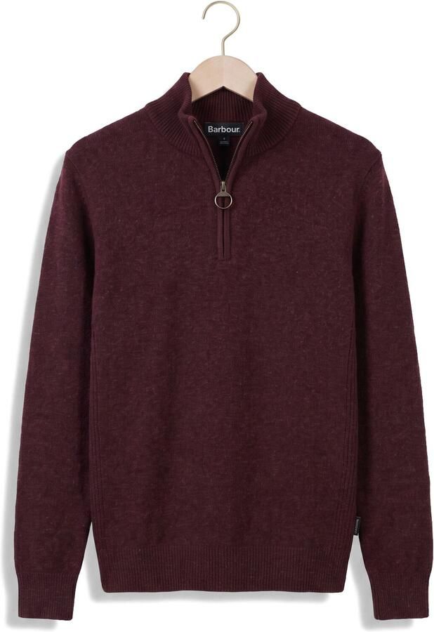 BARBOUR Heren Truien & Vesten Holden Half Zip Knitted Jumper Knitwear Bordeaux - Foto 4