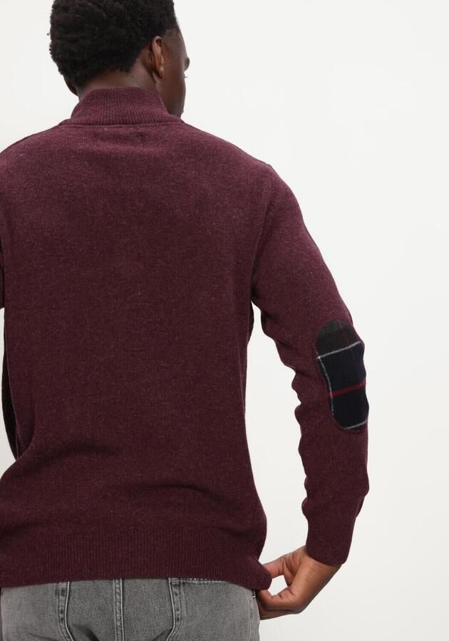 BARBOUR Heren Truien & Vesten Holden Half Zip Knitted Jumper Knitwear Bordeaux - Foto 3