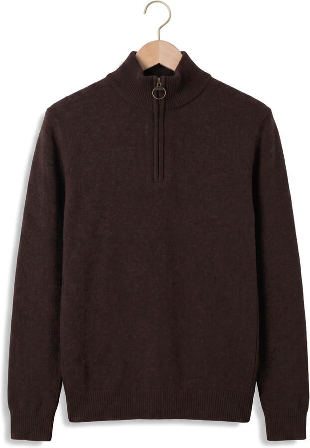 BARBOUR Heren Truien & Vesten Holden Half Zip Knitted Jumper Knitwear Bruin - Foto 4