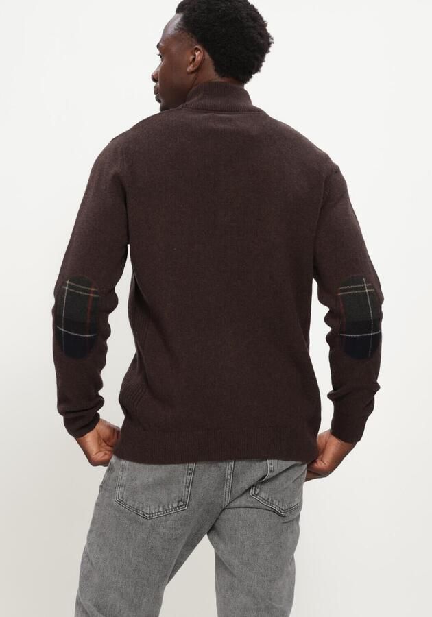 BARBOUR Heren Truien & Vesten Holden Half Zip Knitted Jumper Knitwear Bruin - Foto 2