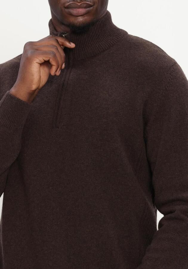 BARBOUR Heren Truien & Vesten Holden Half Zip Knitted Jumper Knitwear Bruin - Foto 3