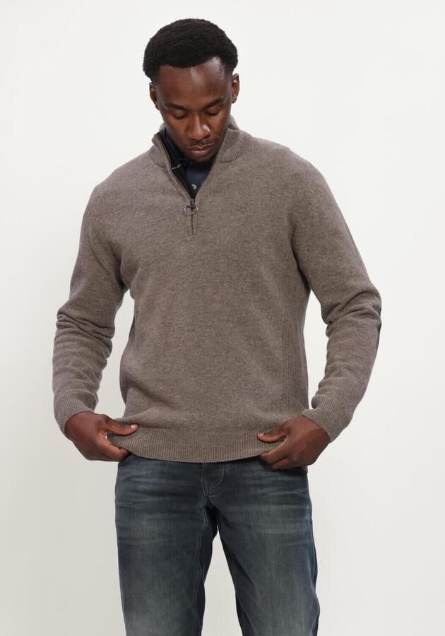 BARBOUR Heren Truien & Vesten Holden Half Zip Knitted Jumper Knitwear Taupe