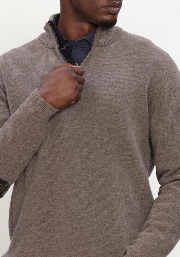 BARBOUR Heren Truien & Vesten Holden Half Zip Knitted Jumper Knitwear Taupe - Foto 4